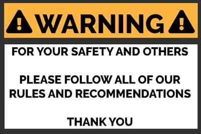Yard safety information